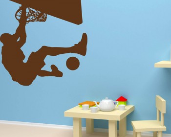 Dunking Boy  Silhouette Modern Wall Art Sticker